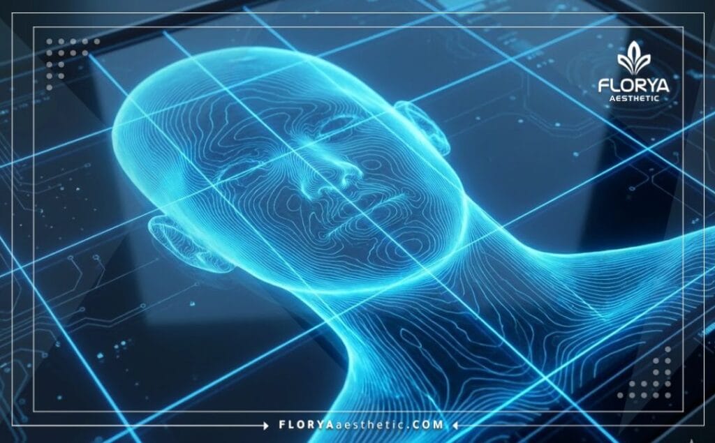 Digital 3D mesh scan demonstrating precision in cosmetic procedures