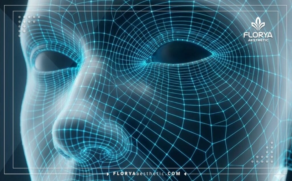 مسح ثلاثي الأبعاد دقيق لملامح الوجه يظهر تقنيات شد ونحت الوجه