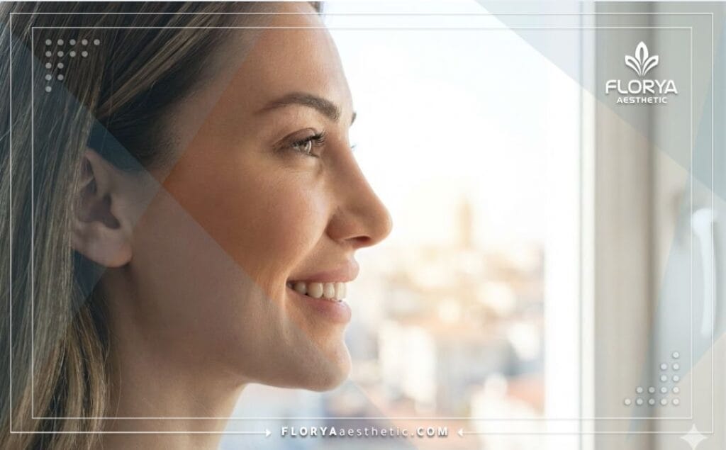 صورة مقربة تظهر النتيجة المثالية والطبيعية بعد إجراء تجميل الوجه