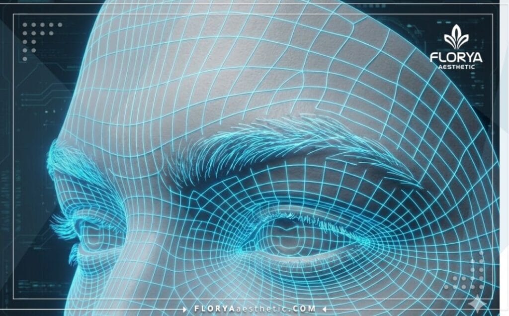 Scan 3D de la zone frontale et des sourcils pour la planification chirurgicale