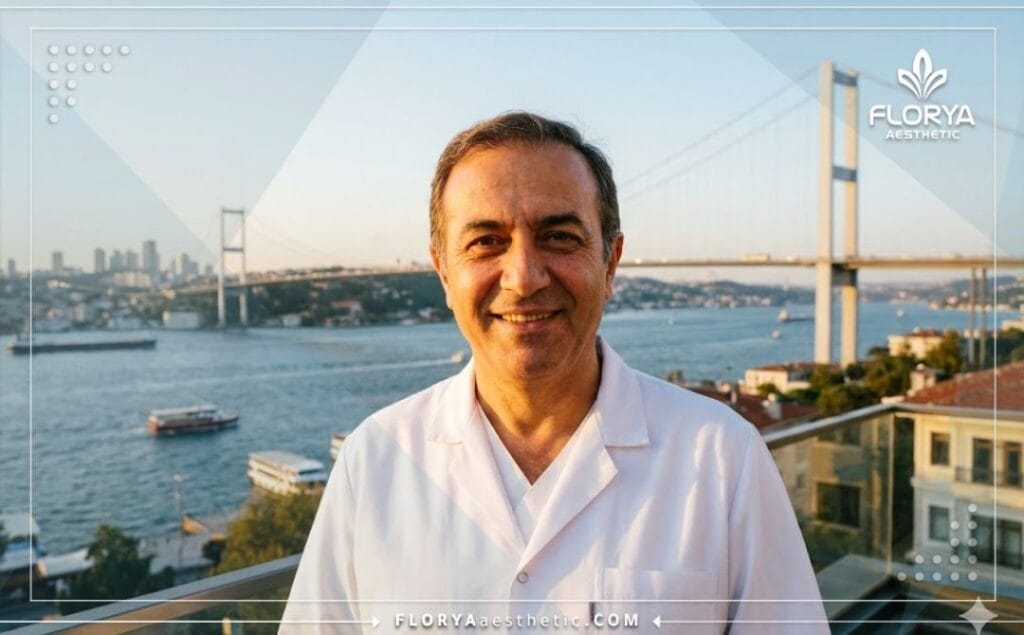 Приветливый доктор в Стамбуле на фоне пролива Босфор.