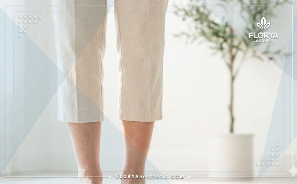 Gros plan cinématique sur le résultat parfait de jambes droites et alignées