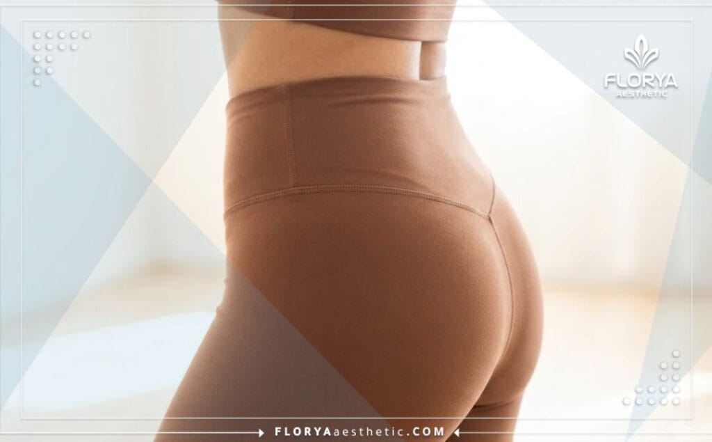 Идеальный эстетический результат увеличения ягодиц крупным планом.