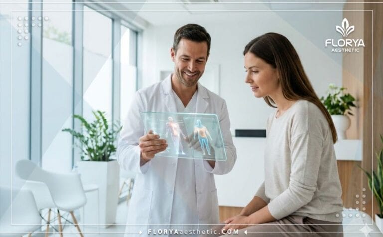 Cirujano revisando la planificación digital del Aumento de Glúteos Brasileño en Turquía.
