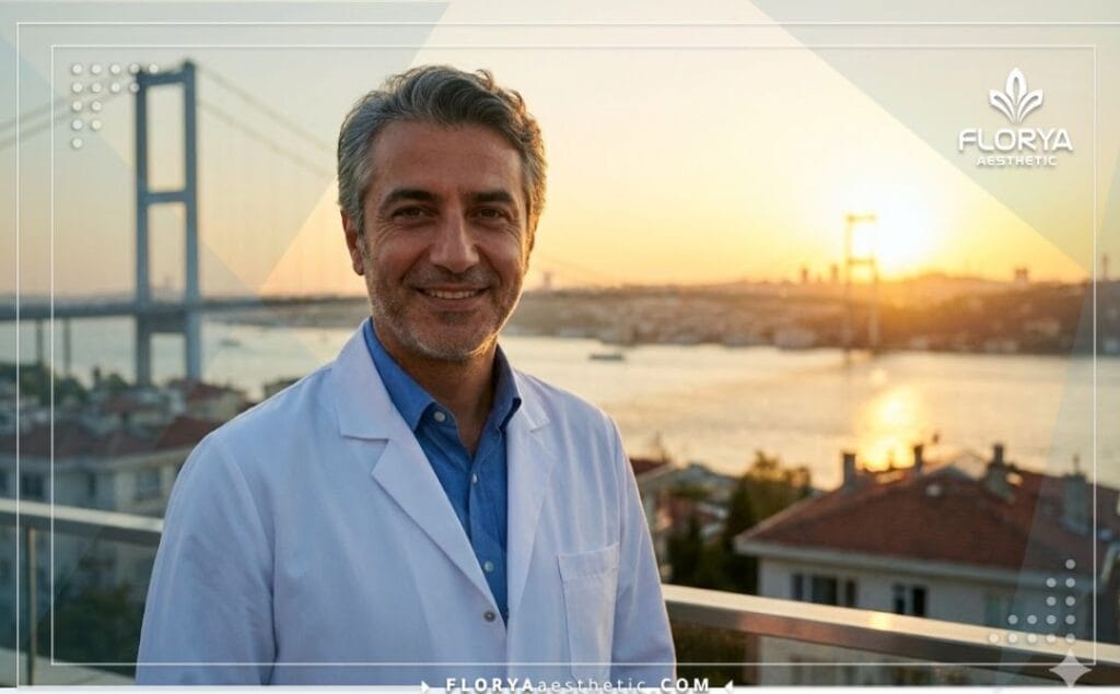 Приветливый врач в Стамбуле на фоне пролива Босфор.