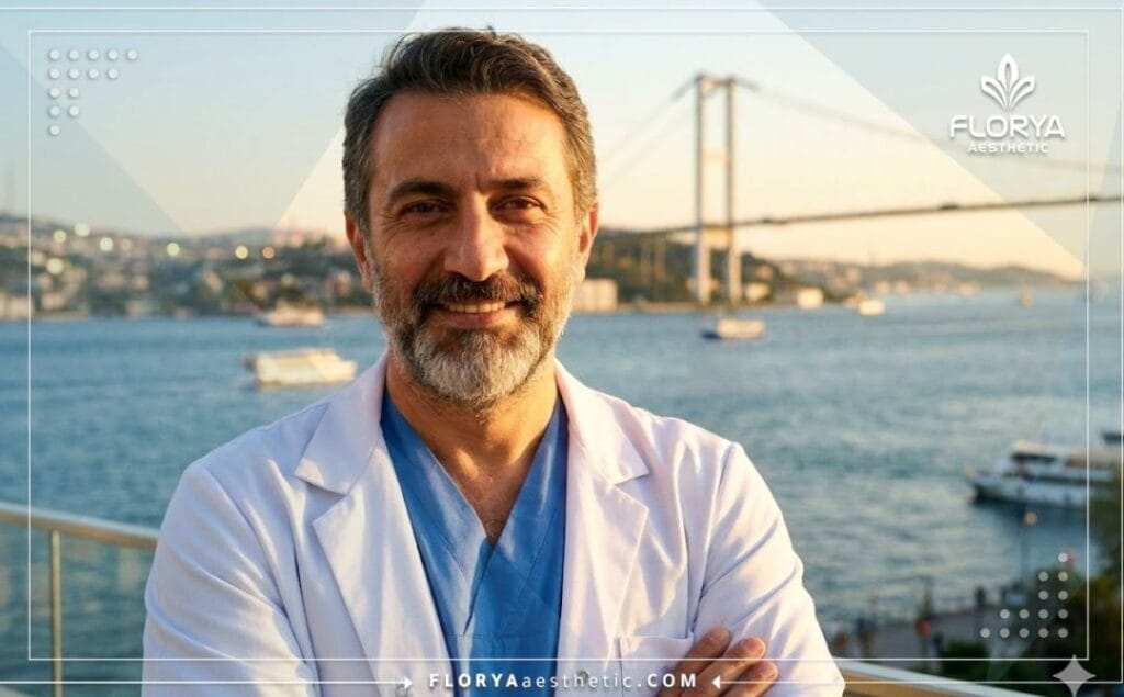 Приветливый доктор в Стамбуле на фоне Босфора