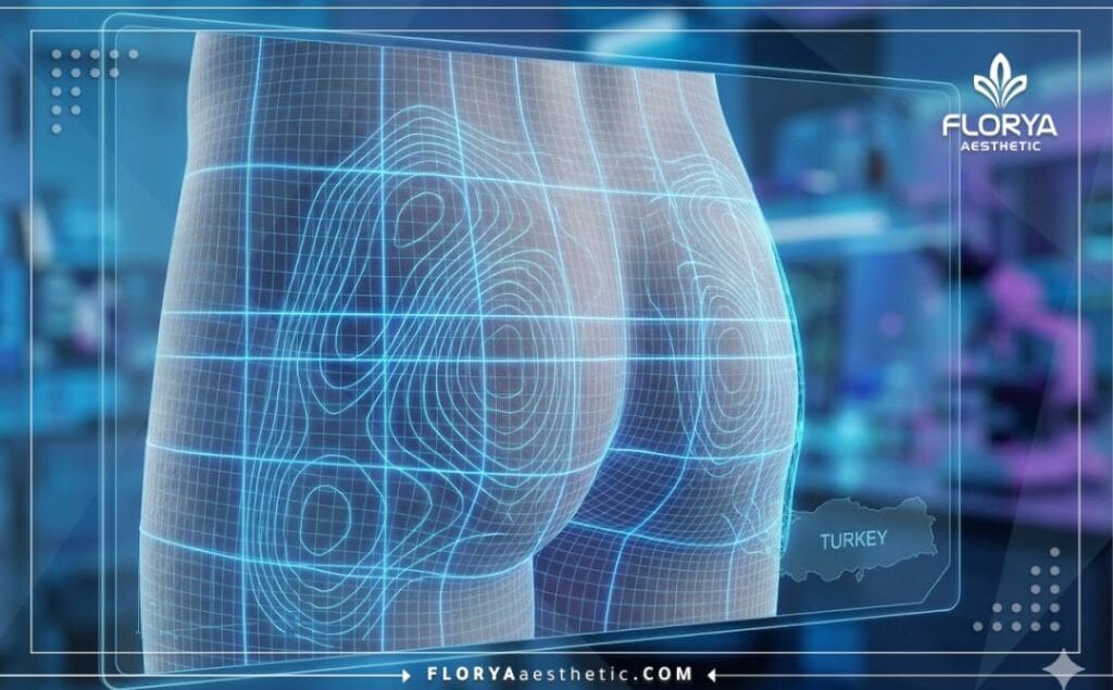 مسح ضوئي ثلاثي الأبعاد يظهر دقة تحديد منطقة الأرداف وشدها.