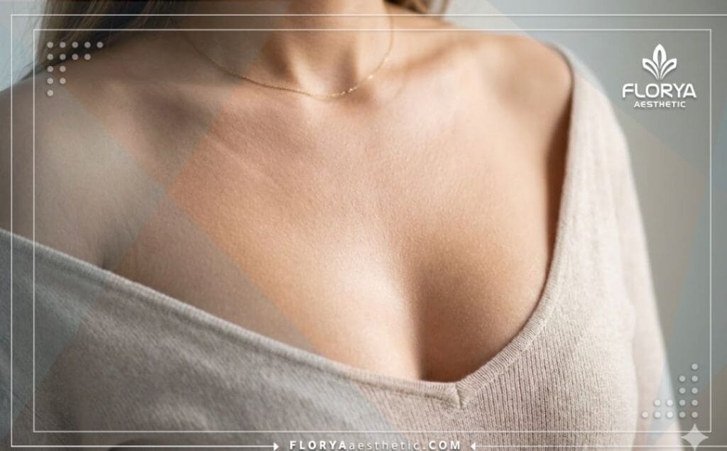 Эстетический результат увеличения груди филлерами крупным планом