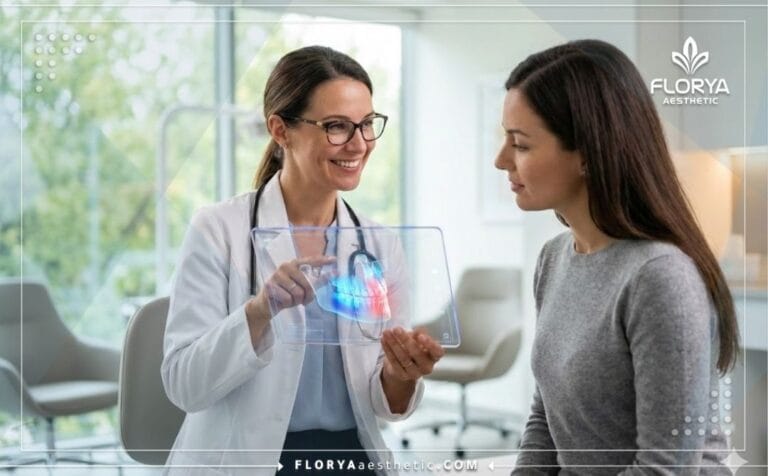 Médecin discutant des Risques de la Gingivoplastie en Turquie avec technologie digitale