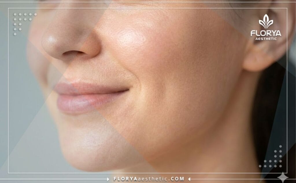 Крупный план идеального результата после липофилинга с естественной текстурой кожи.