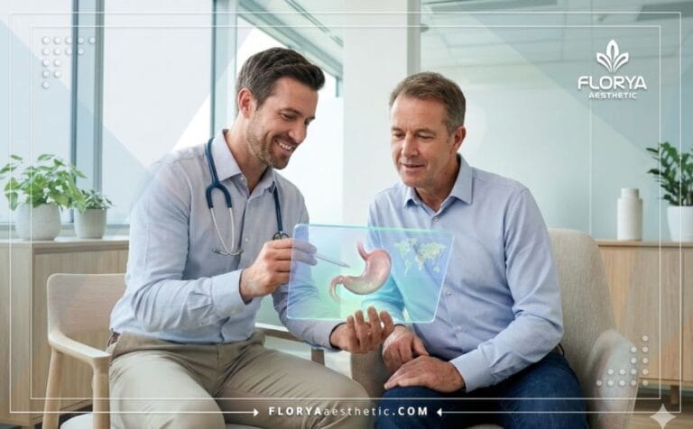 Professional doctor planning Gastric Bypass in Turkey using advanced digital technology.