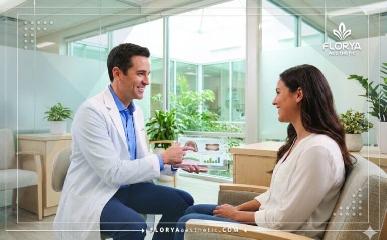 Doctor discussing Hollywood Smile Risks in Turkey using digital technology