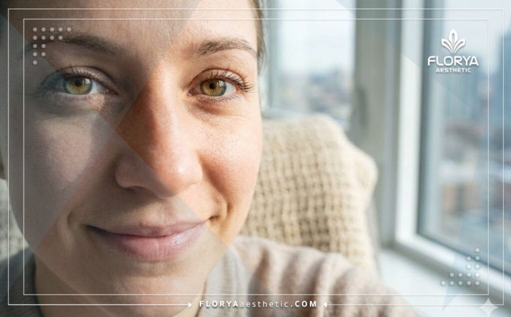 Close-up of bright, clear eyes showing successful LASIK results.