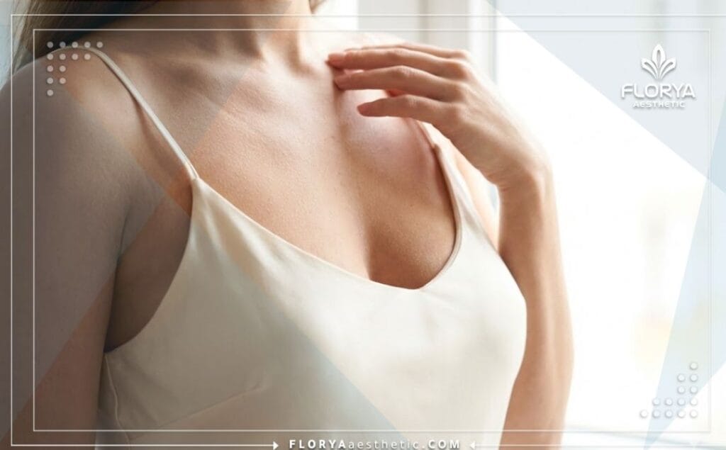 Close-up of a flawless, natural breast lift result showing improved silhouette.