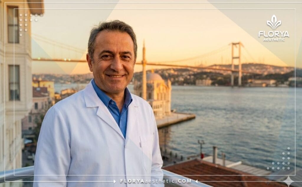 Приветливый доктор на фоне достопримечательностей Стамбула приглашает на процедуру.