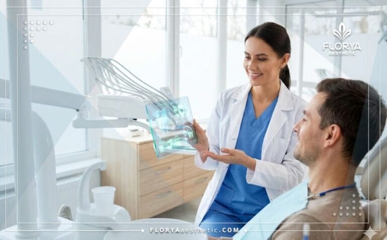 Doctor explaining Laser Teeth Whitening Risks in Turkey using digital tech
