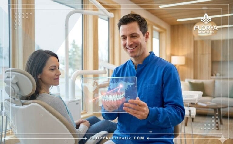 Professional doctor planning Laser Teeth Whitening in Turkey on a digital tablet.