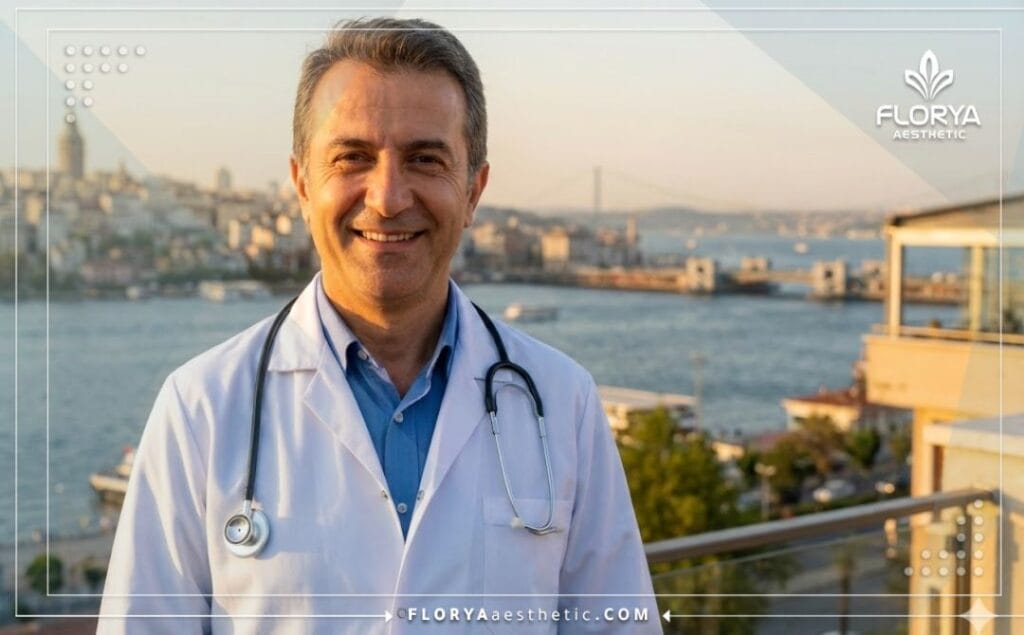 Doctor discussing Mini Tummy Tuck Cost and digital plan with a patient on a tablet.