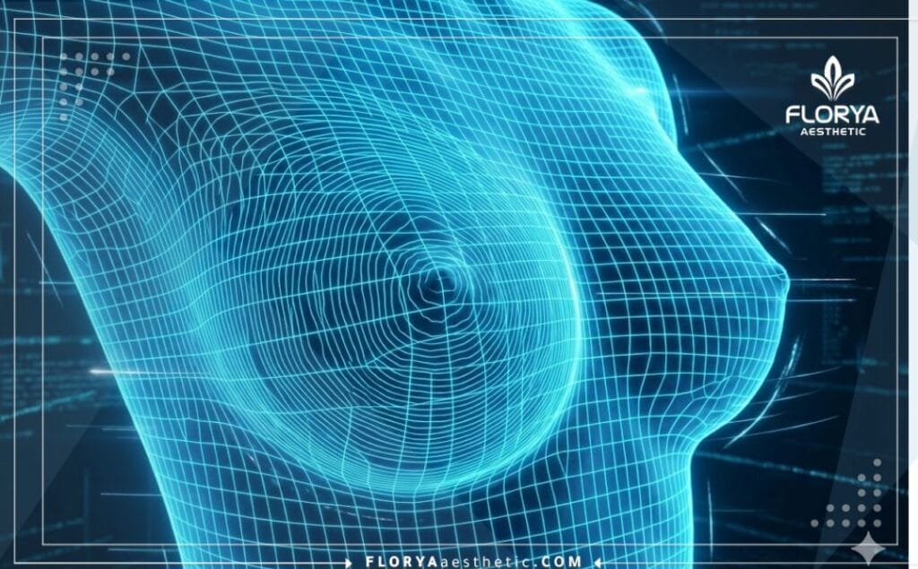 Visualisation 3D de haute technologie de la zone thoracique pour le lifting.