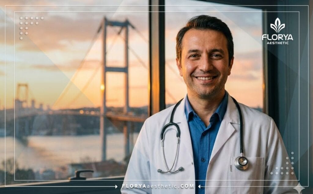 Doctor acogedor en Estambul con el Bósforo de fondo