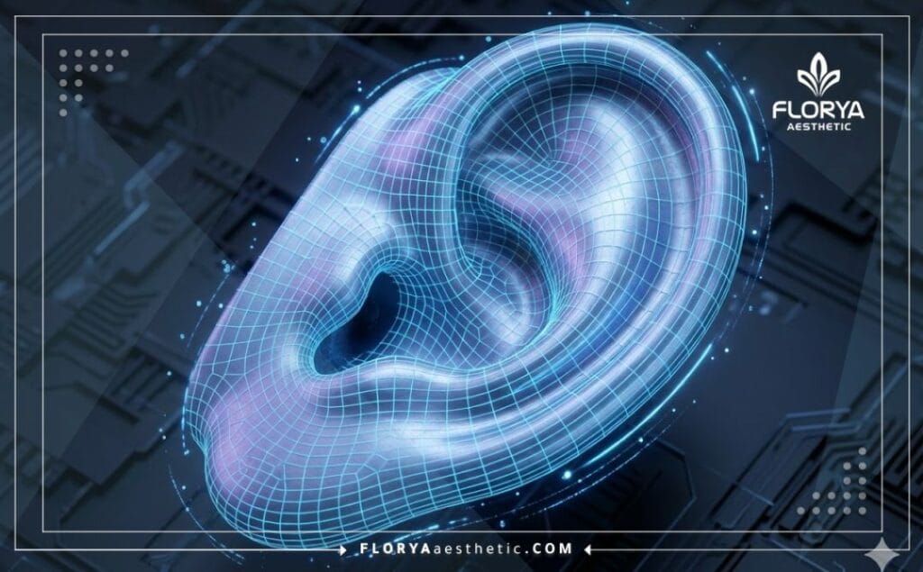 Макро 3D сканирование анатомии уха с лазерной сеткой