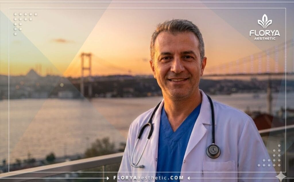 Docteur accueillant à Istanbul avec vue sur le Bosphore.