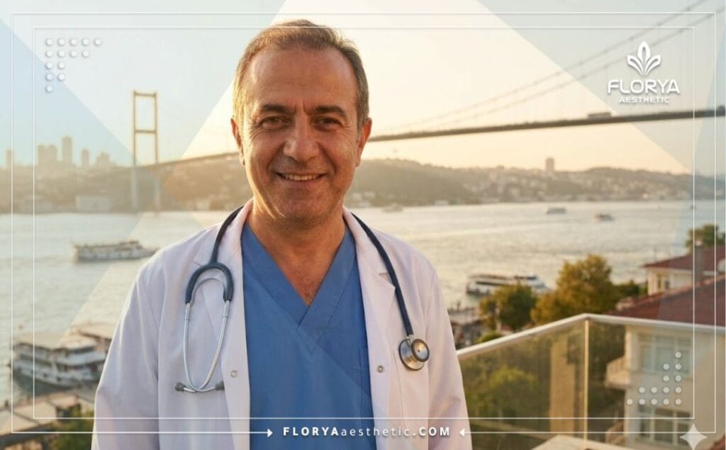 Chirurgien accueillant à Istanbul avec la Tour de Galata en fond