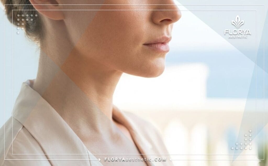 صورة مقربة تظهر نتائج مثالية وجمال طبيعي بعد إجراء عمليات التجميل الناجحة.