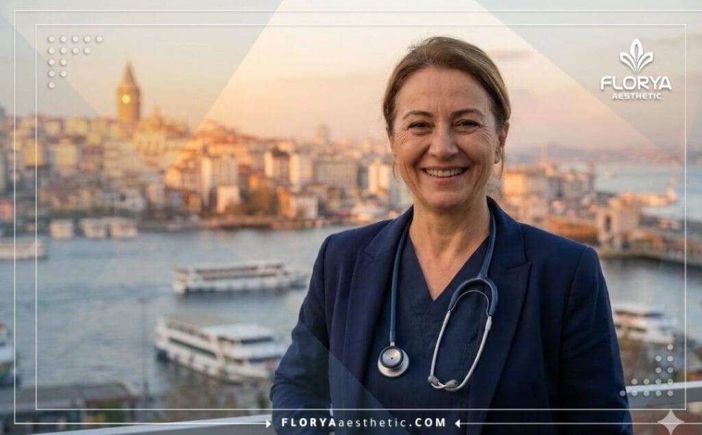Chirurgien accueillant à Istanbul devant le Bosphore