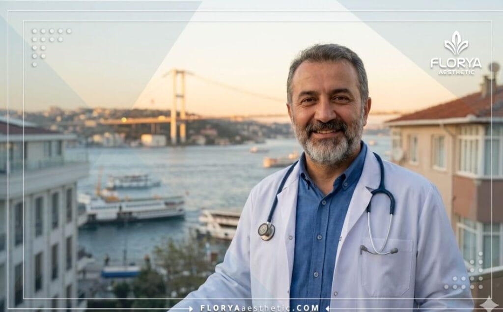 Приветливый врач в Стамбуле на фоне Босфора приглашает на лечение