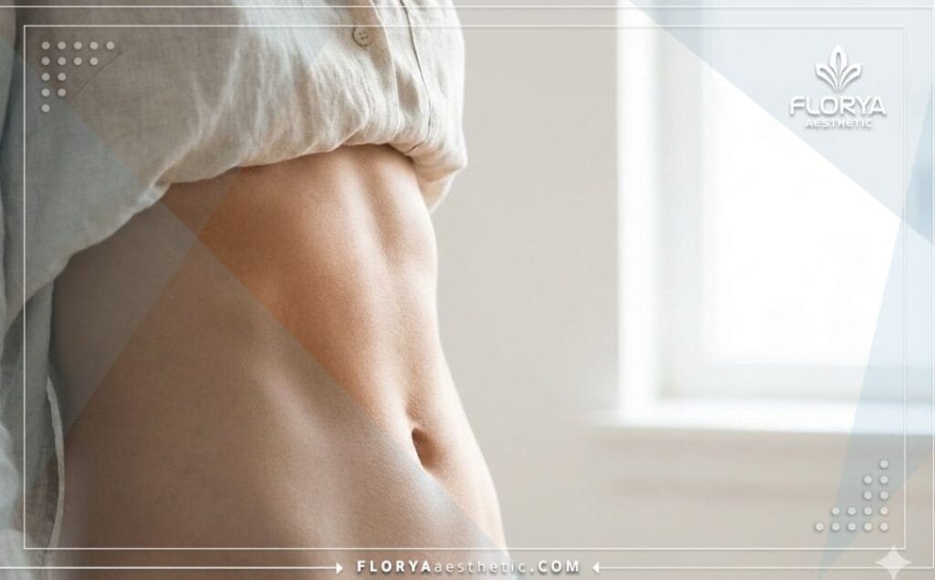 Resultado exitoso y piel lisa tras una liposucción láser segura.