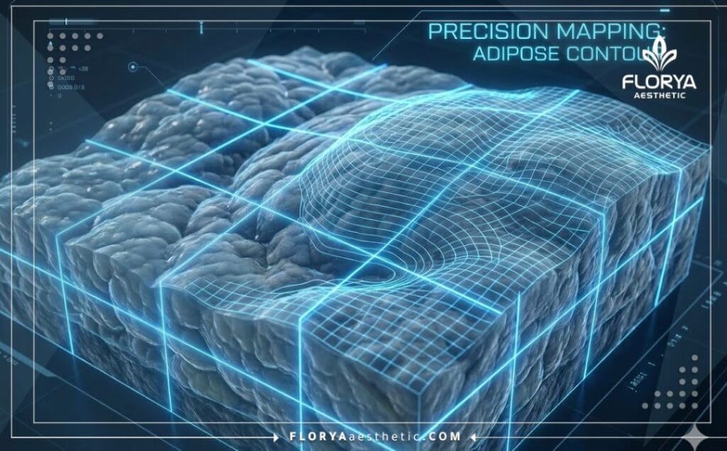 Digital 3D mesh scan showing adipose tissue for Smart Lipo planning.