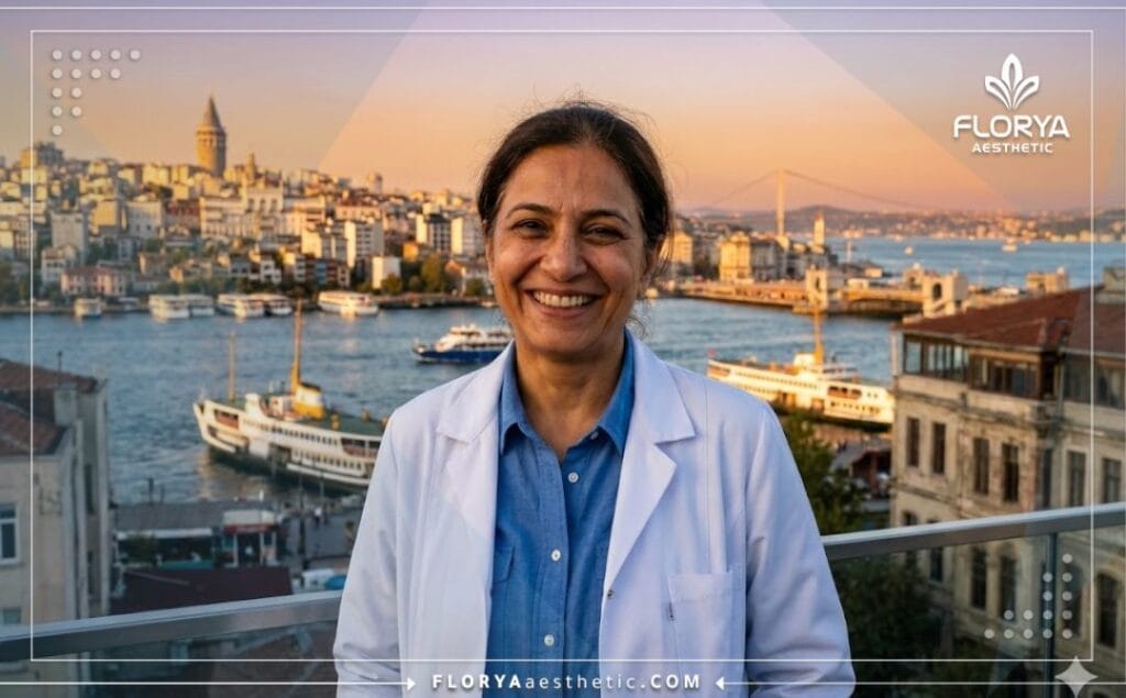 Cirujano experto en Estambul con el Bósforo de fondo.