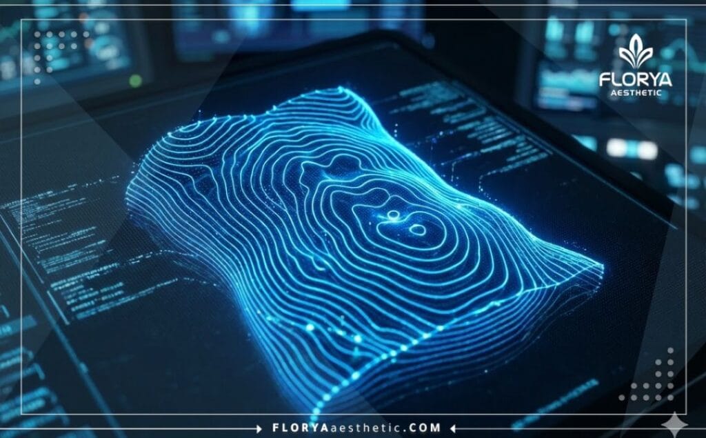 Visualisation numérique 3D de la zone abdominale pour la planification chirurgicale.ر