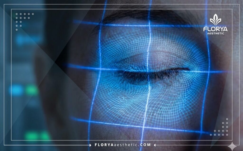 مسح ضوئي ثلاثي الأبعاد يظهر منطقة تحت العين بدقة عالية