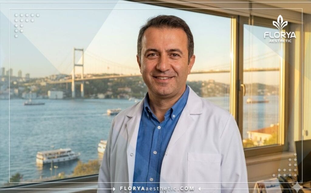 Friendly plastic surgeon in Istanbul with the Bosphorus Bridge background.
