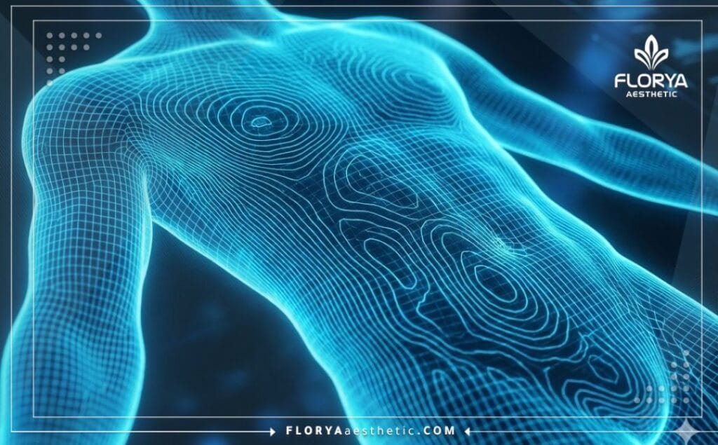 Цифровое 3D сканирование торса для планирования скульптурирования.