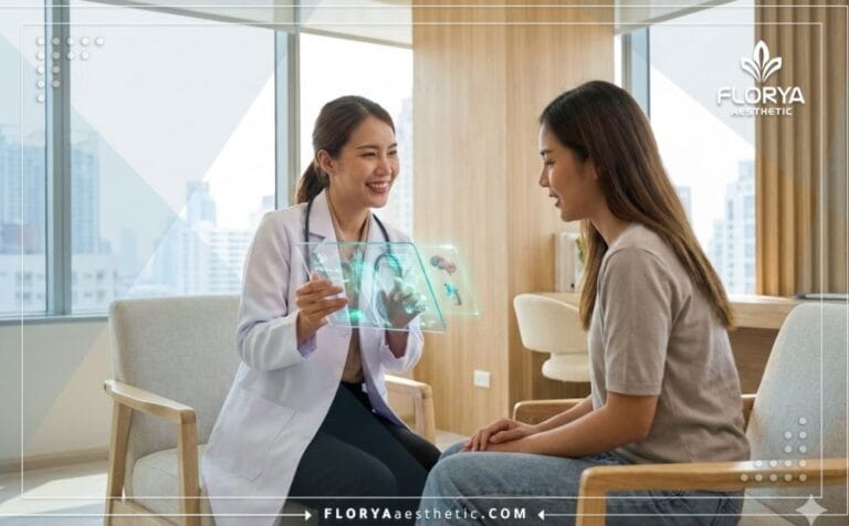 Doctor explicando las Ventajas de la Remodelación de Glúteos en Turquía en tablet.