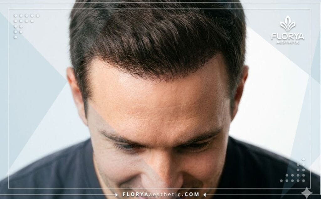 نتيجة نهائية مثالية وكثيفة لعملية زراعة شعر ناجحة.