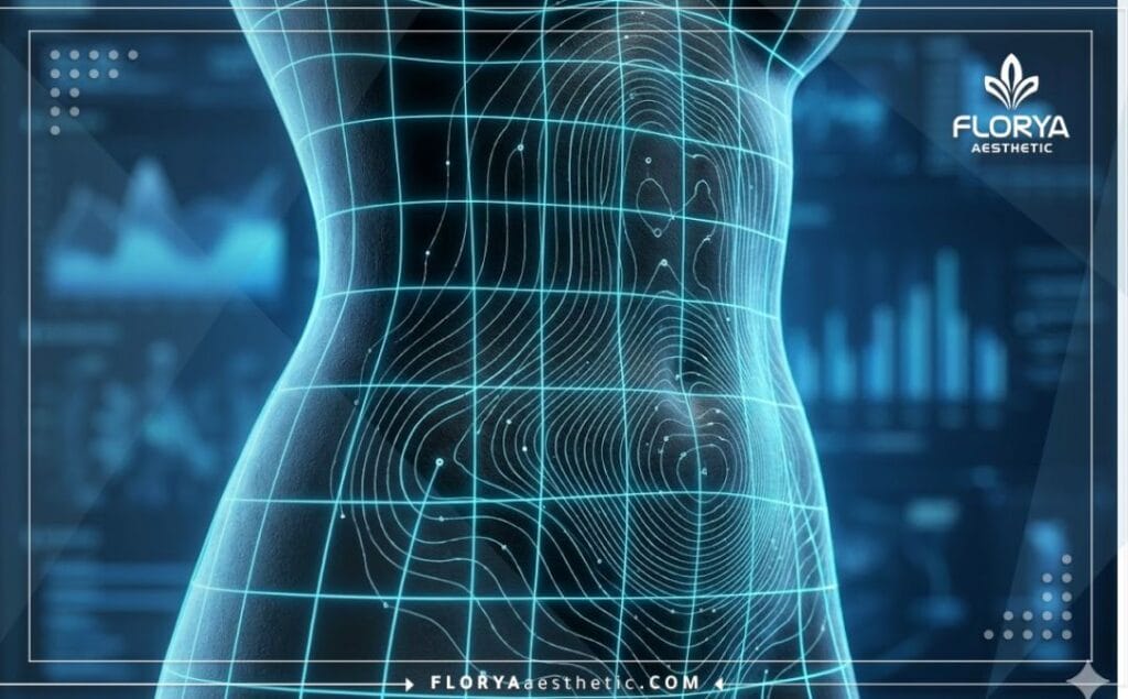 Цифровое сканирование области талии с сеткой