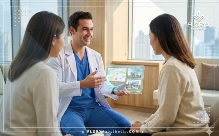 Médecin utilisant une tablette numérique dans les Meilleures cliniques esthétiques en Turquie.