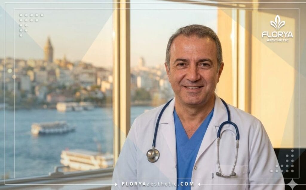 Приветливый врач на фоне достопримечательностей Стамбула