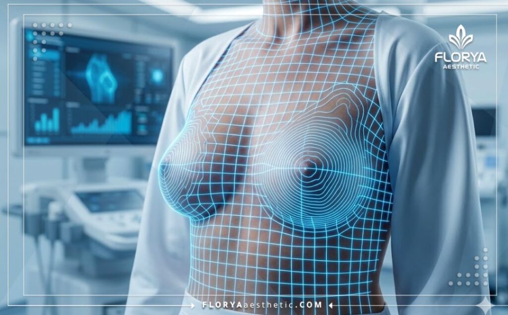 High-tech 3D anatomical mesh scan showing precision planning.