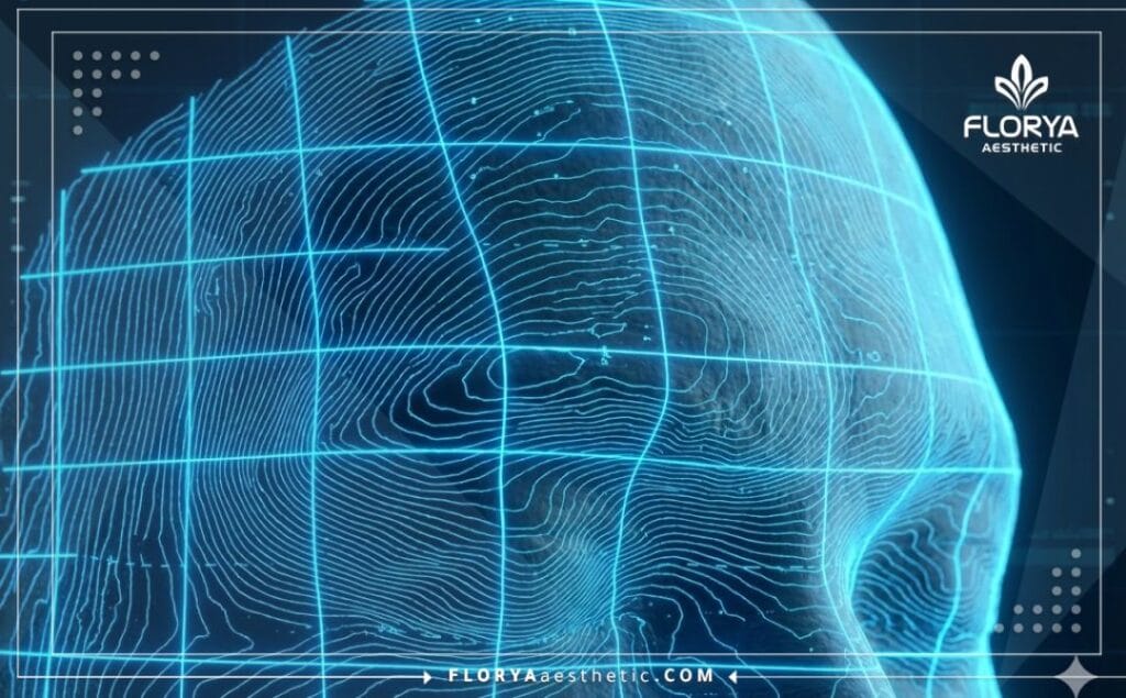 3D сканирование зоны лба и бровей для точного планирования подтяжки.