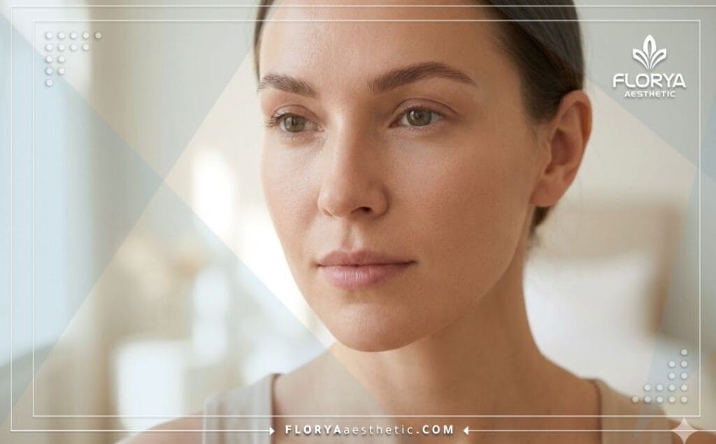 Идеальный результат подтяжки бровей с акцентом на молодые глаза.