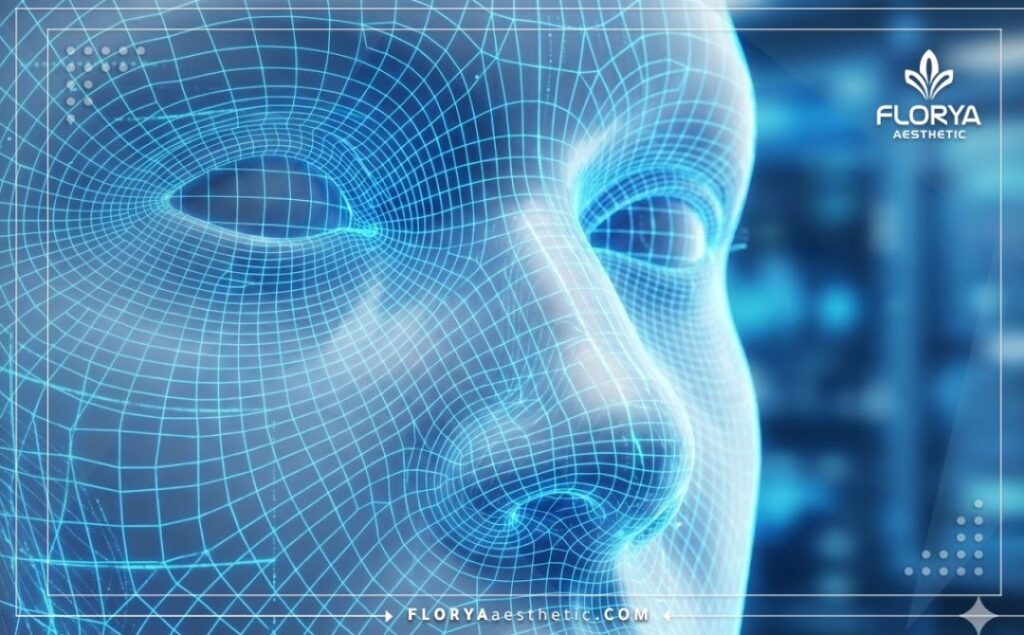 مسح رقمي ثلاثي الأبعاد يوضح تفاصيل تشريح الأنف بدقة عالية للتخطيط الجراحي.