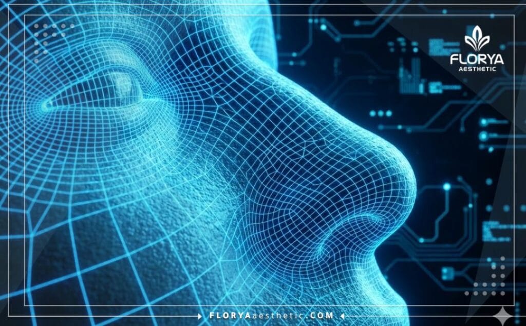 Scan 3D haute technologie de la structure nasale et du visage.