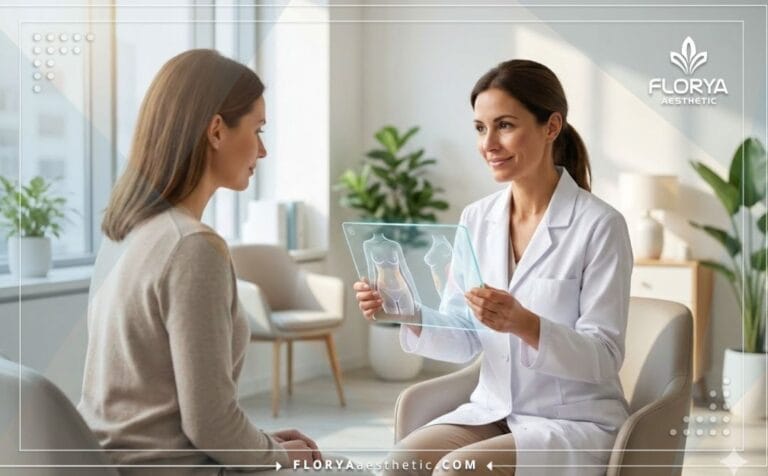 Doctor analizando los Riesgos del Contorno Corporal para Mujeres en Turquía.