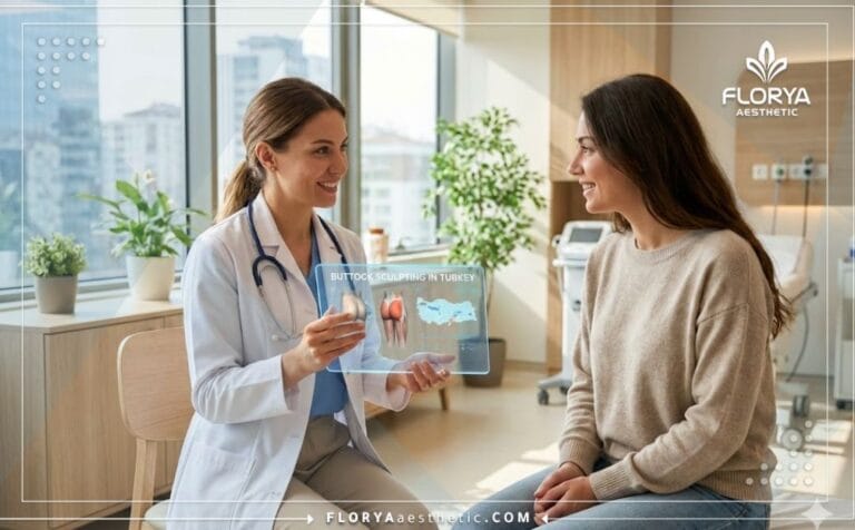 Doctor planificando la remodelación de glúteos en Turquía digitalmente