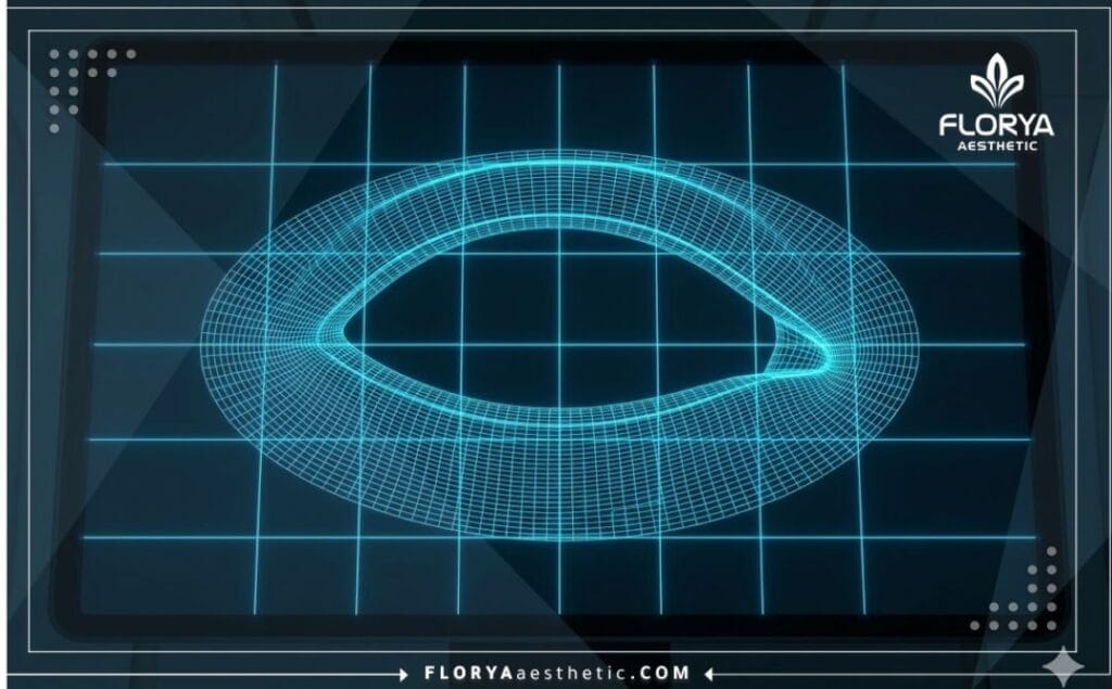 Visualisation 3D haute technologie de la zone oculaire pour la chirurgie.